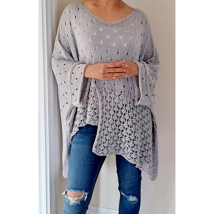 Crochet Knit Cotton Jumper