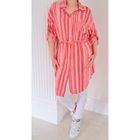 Viscose Striped Drawstring waist blouse