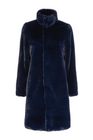 SIGNATURE Jackie Stand Collar Faux Shearling Coat Ink Blue