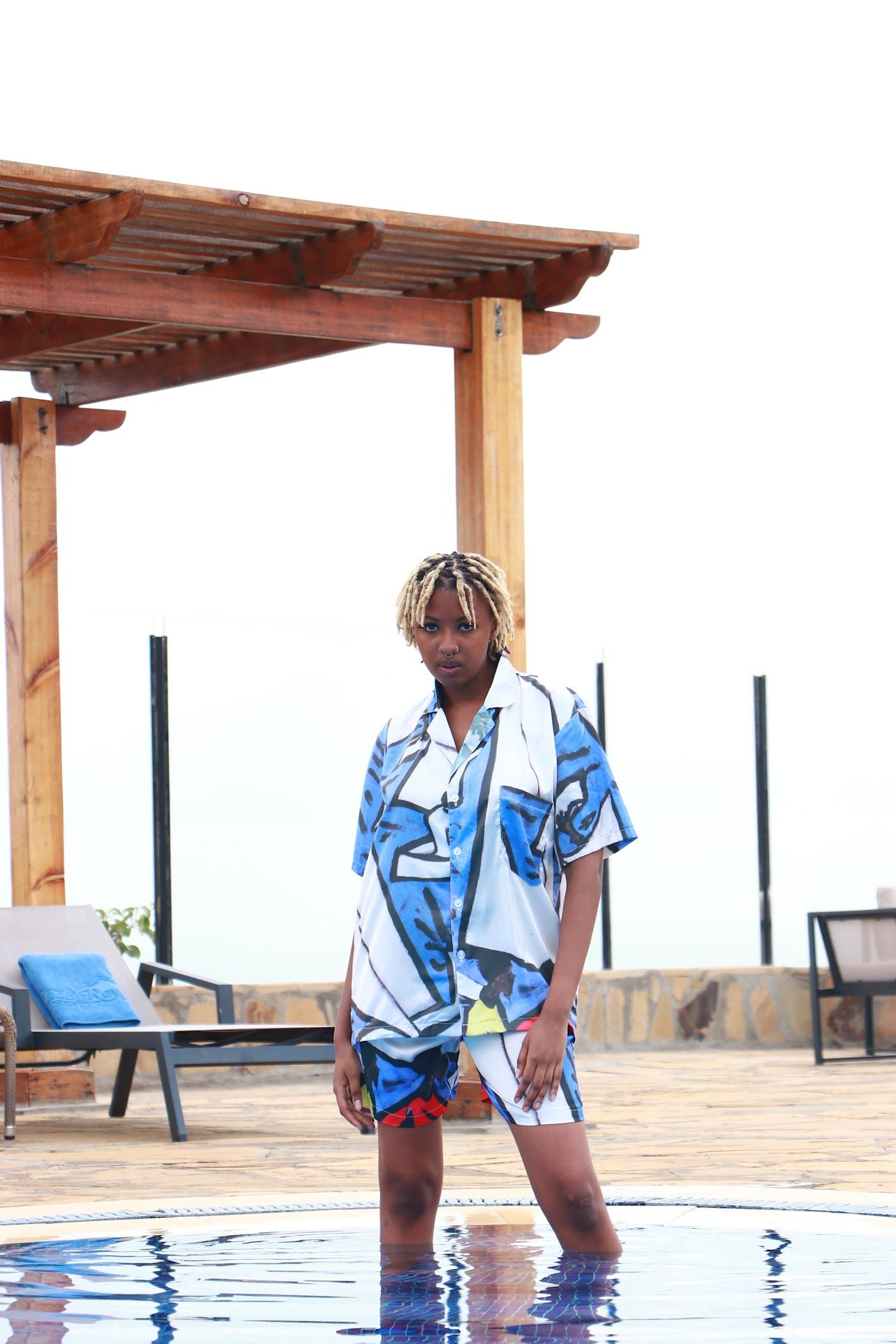 Vacation Wear - Blue & White