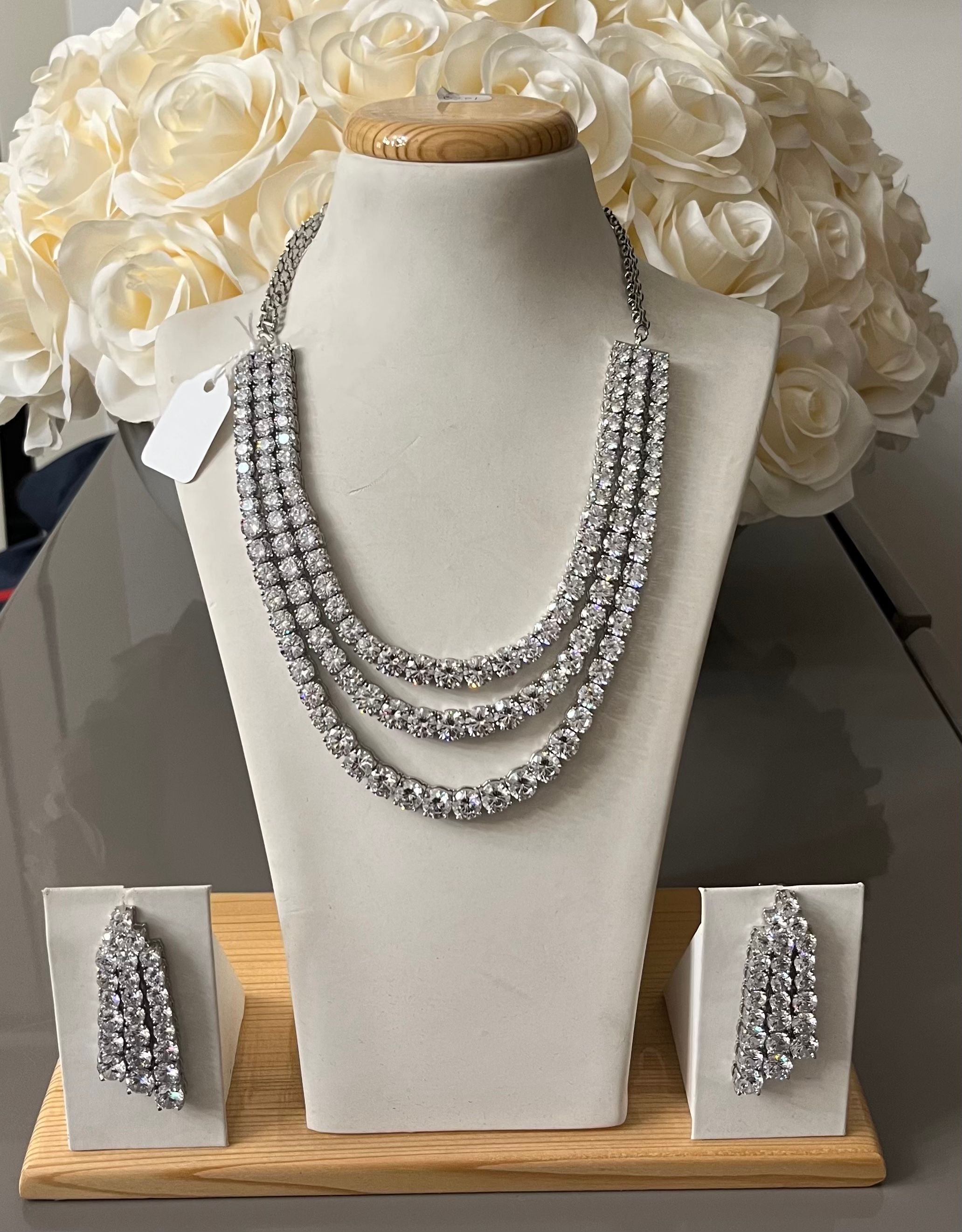 Elegant design two / three stranded American diamond sets
