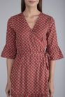 Block Printed Cotton Wrap Dress