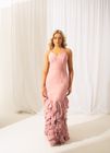 MIRANDA - PINK RUFFLE DRESS