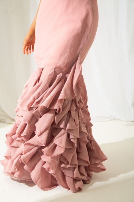 MIRANDA - PINK RUFFLE DRESS