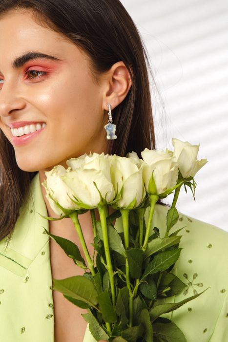 SAHI BLUE BEAR DROP EARRINGS