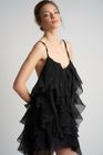 Short Silk Dress with Ruffles