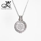 Brass wheel & Silver 925 Snowflake Pendant with stainless steel chain