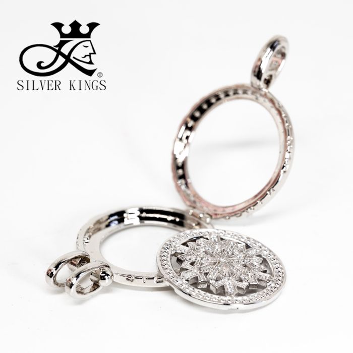 Brass wheel & Silver 925 Snowflake Pendant with stainless steel chain