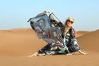 Ducks Print Wrap Dress Kimono With Matching Trousers