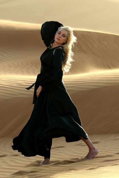 Black Silky Satin Kimono