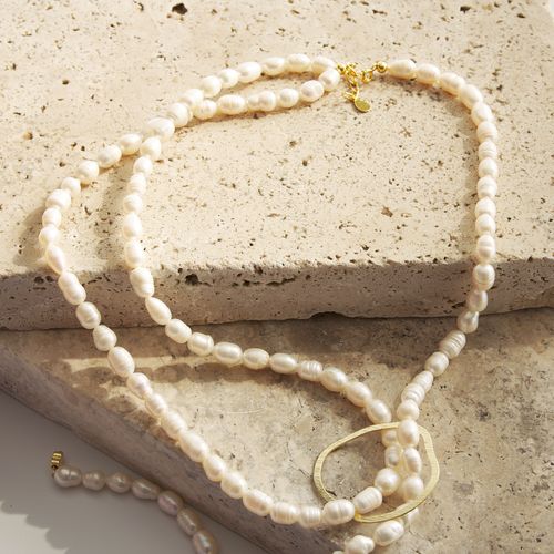 Amarine Natural Pearls Necklace