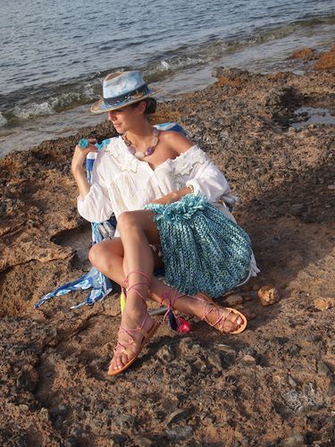 Raffia Turquoise Handwoven Tote, 