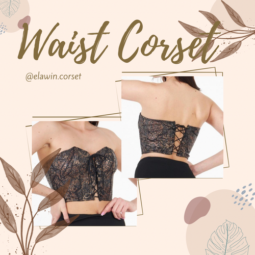 Waisted corset front and back eyelid lace up