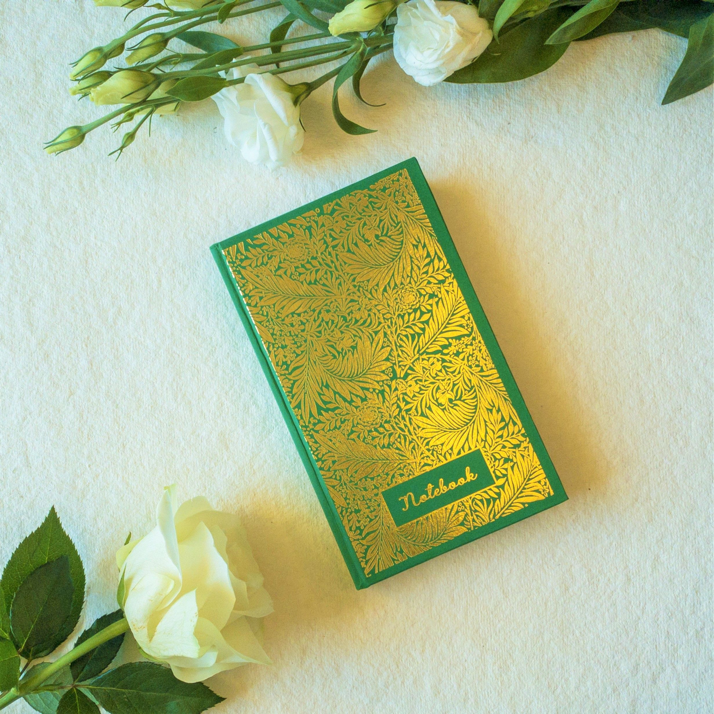A Small Notebook Gold Larkspur on Green