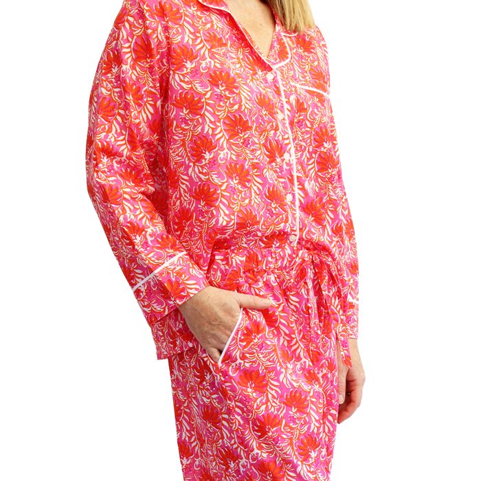 Cotton Pyjamas in Lime Tree Design prints