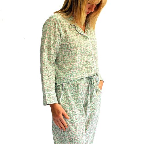 Cotton Pyjamas in Lime Tree Design prints