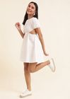 Backless White short midi dress