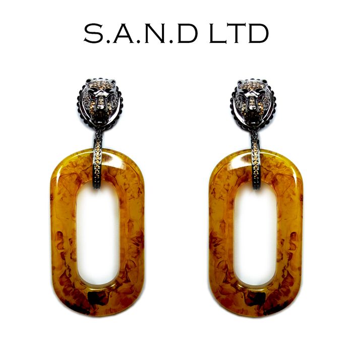 Brass arylic earring