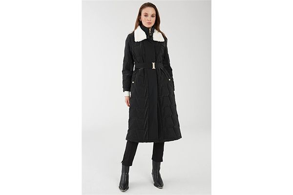 Zuhre Product id :  12764 black & beige  Coat