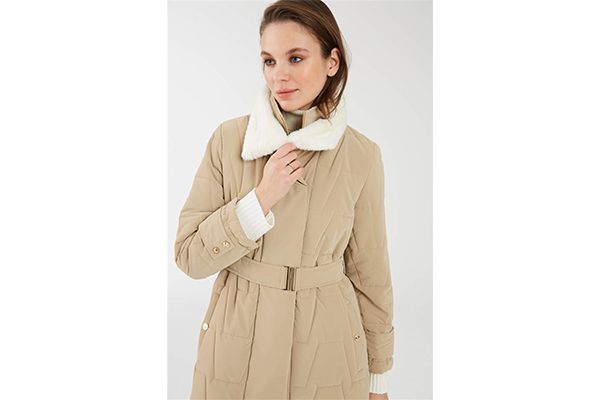 Zuhre Product id :  12764 black & beige  Coat