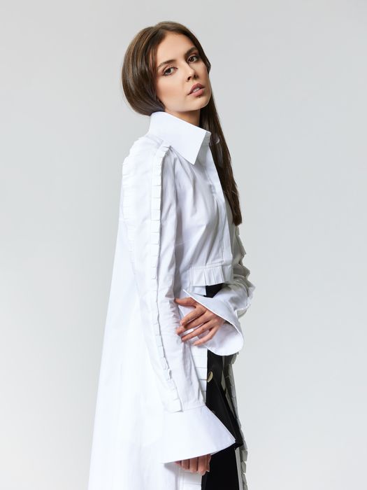 AMADA | GOTS Organic Cotton Shirt with pleated details