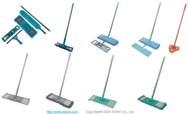 EISHO Cleaning Range - Flat Mop/Brush and Broom