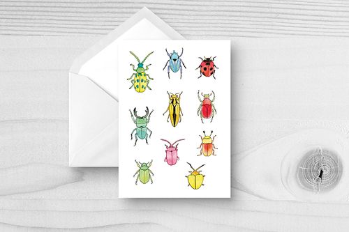 Ten Bugs Greetings Card