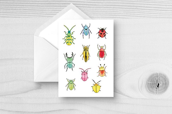 Ten Bugs Greetings Card