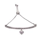 Keira Gold Plated & Crystal Bar Heart Pendant Drawstring Bracelet