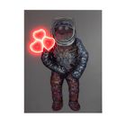 'SPACEMAN HEARTS' WALL ARTWORK - LED NEON