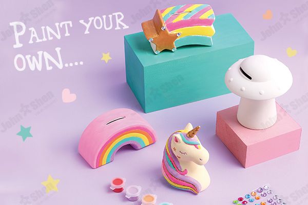 Paint Your Own Rainbow Coin Bank