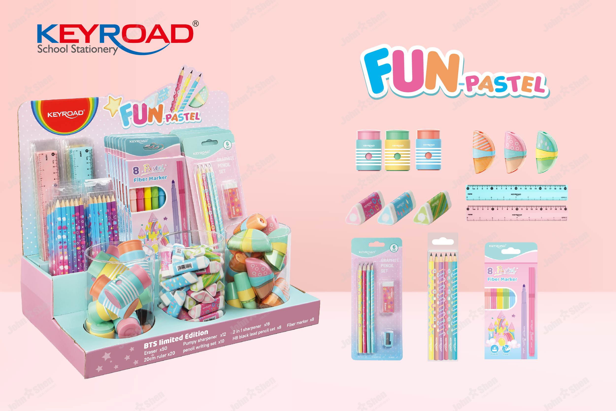 KEYROAD Fashion Pastel Colour & Deco Printing Stationery Collection