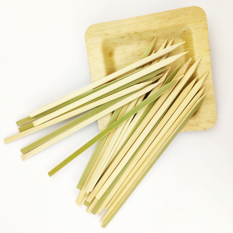 Bamboo Green Flat Skewers Picks Sticks