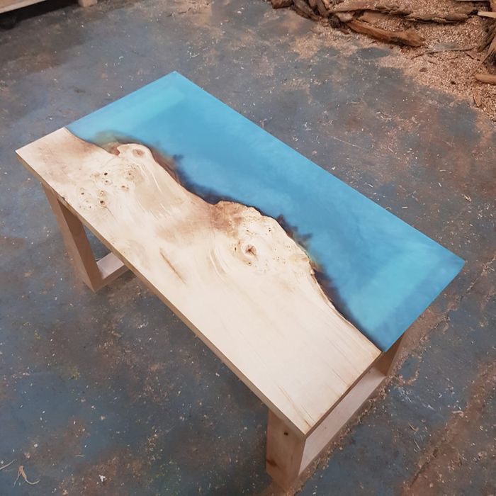 Resin coffee tables half slab