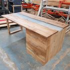 Hardwood river resin desk