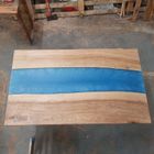 Hardwood river resin dining table