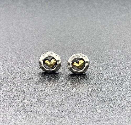 Gold plated heart in circle