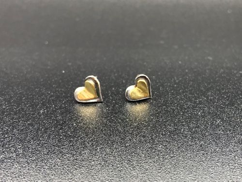 Tiny Gold plated heart in heart studs