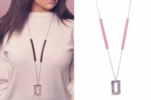 Sobo & Co Jewellery Long Ring Feature Necklace with Leather Chain Feature