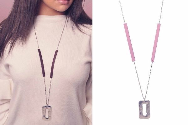 Sobo & Co Jewellery Long Ring Feature Necklace with Leather Chain Feature