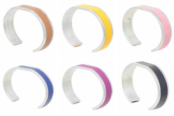 Sobo & Co 15 mm Straight End Bangle with Leather Inlay