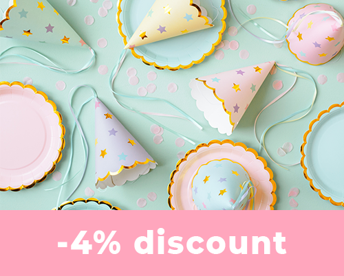 4% discount on the entire PartyDeco range