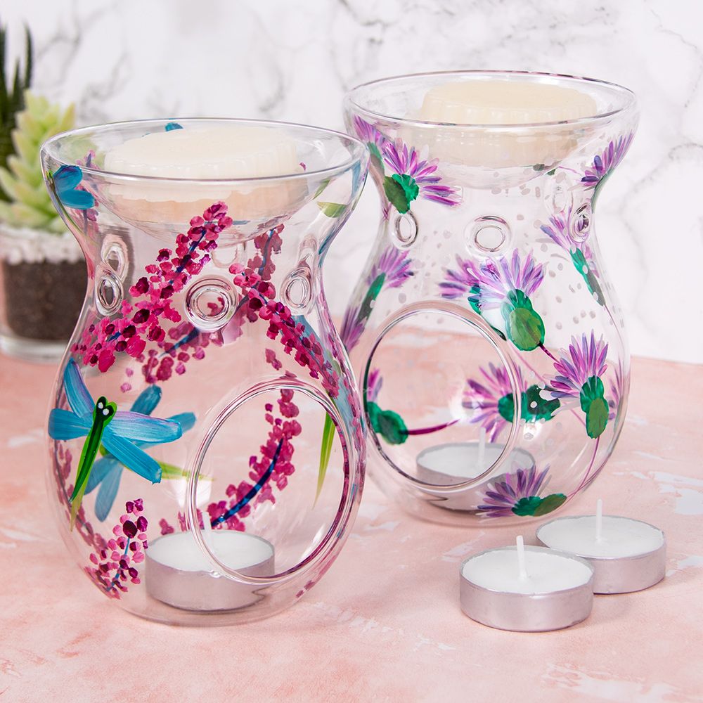 Floral Glass Designs Wax Burners