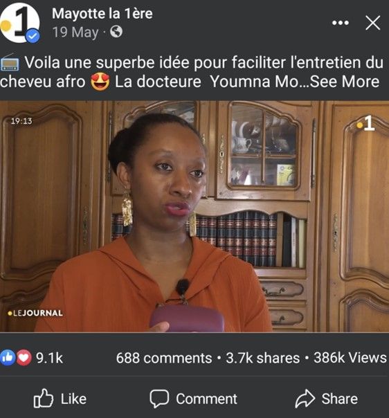 Voila une superbe idée pour faciliter l'entretien du cheveu afro 😍 La docteure Youmna Mohamad a créé et breveté ce peigne spéciale.
