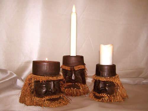 Bamboo Men tea light holders
