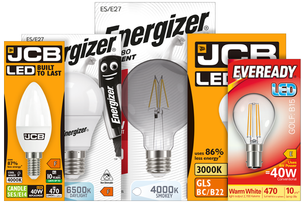 Full range of Energizer, Eveready and JCB LED lighting