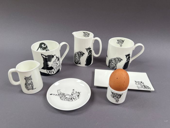 New Ceramic; eggcups, trinket trays and jugs