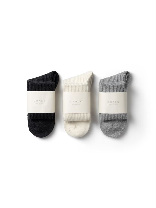 Wool Blend Rib Sock | Light Grey
