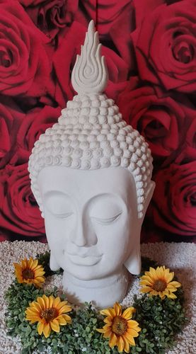 Large Thai Buddha Head - Luxury White