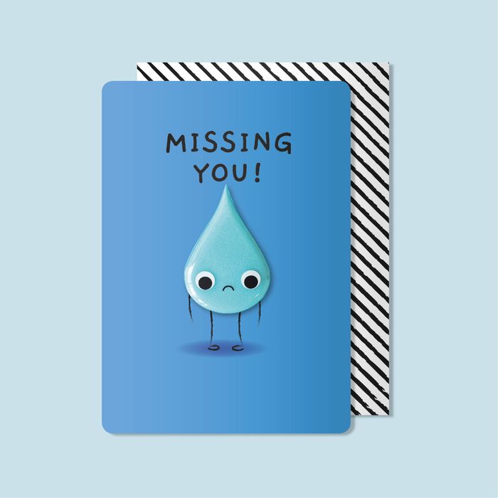 Sketchy Occasions Missing You Jelly Magnet Greeting Card